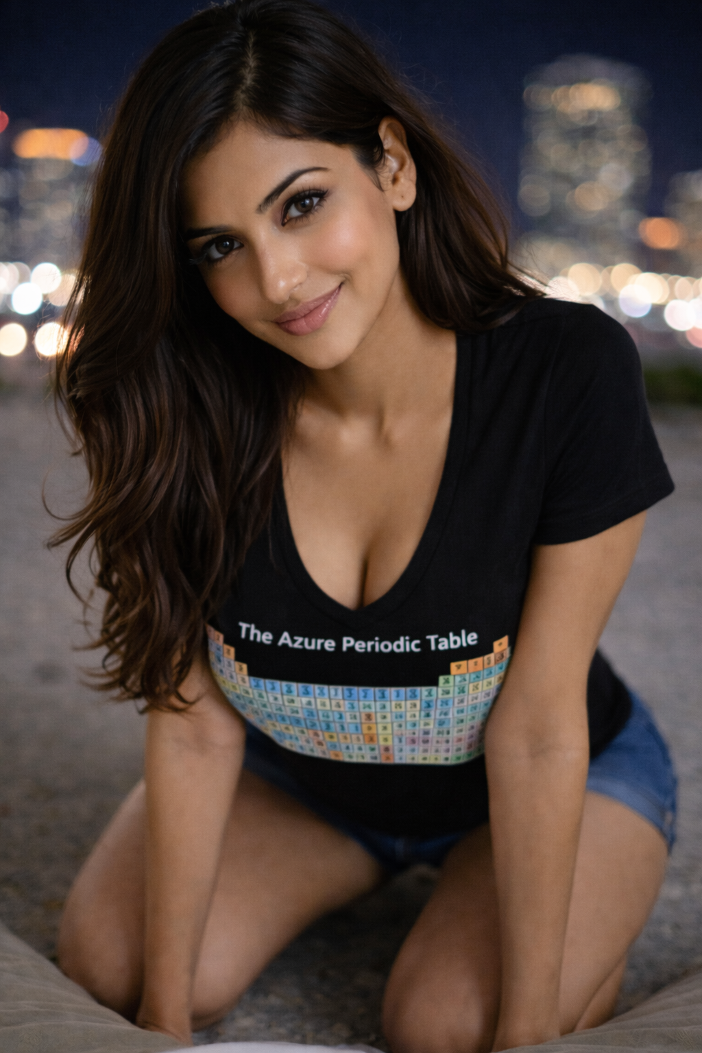 Azure Periodic Table V-neck