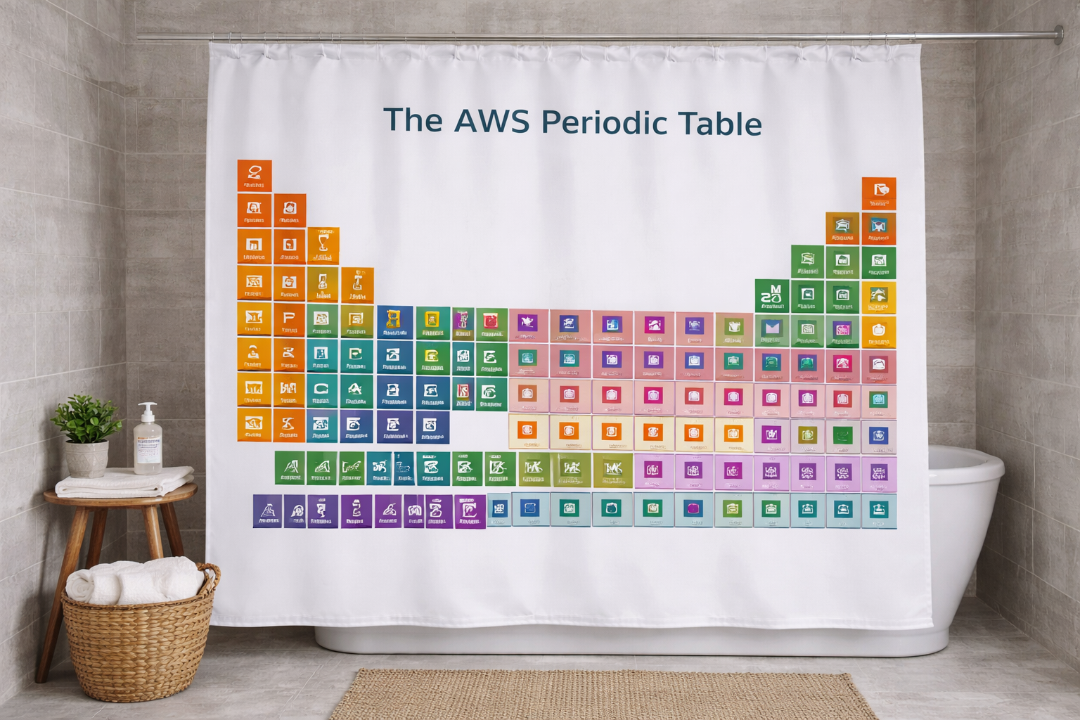 AWS Periodic Table Shower Curtain